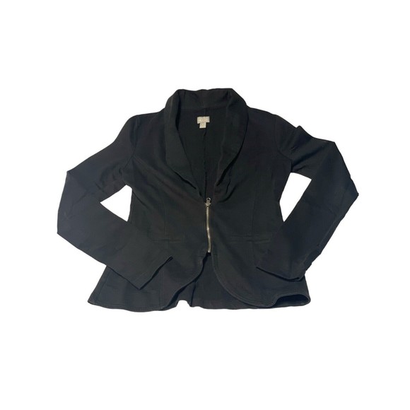 Converse‎ One Star Women's Black Zip Front Blazer Size Small Jacket Coat - Picture 1 of 13